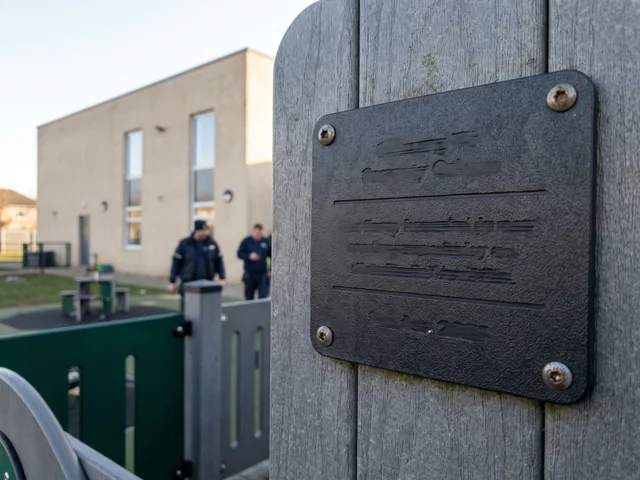 Engraved HDPE donor plaque fixed to a play panel