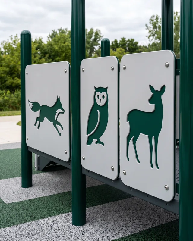 CNC-cut mascot panels