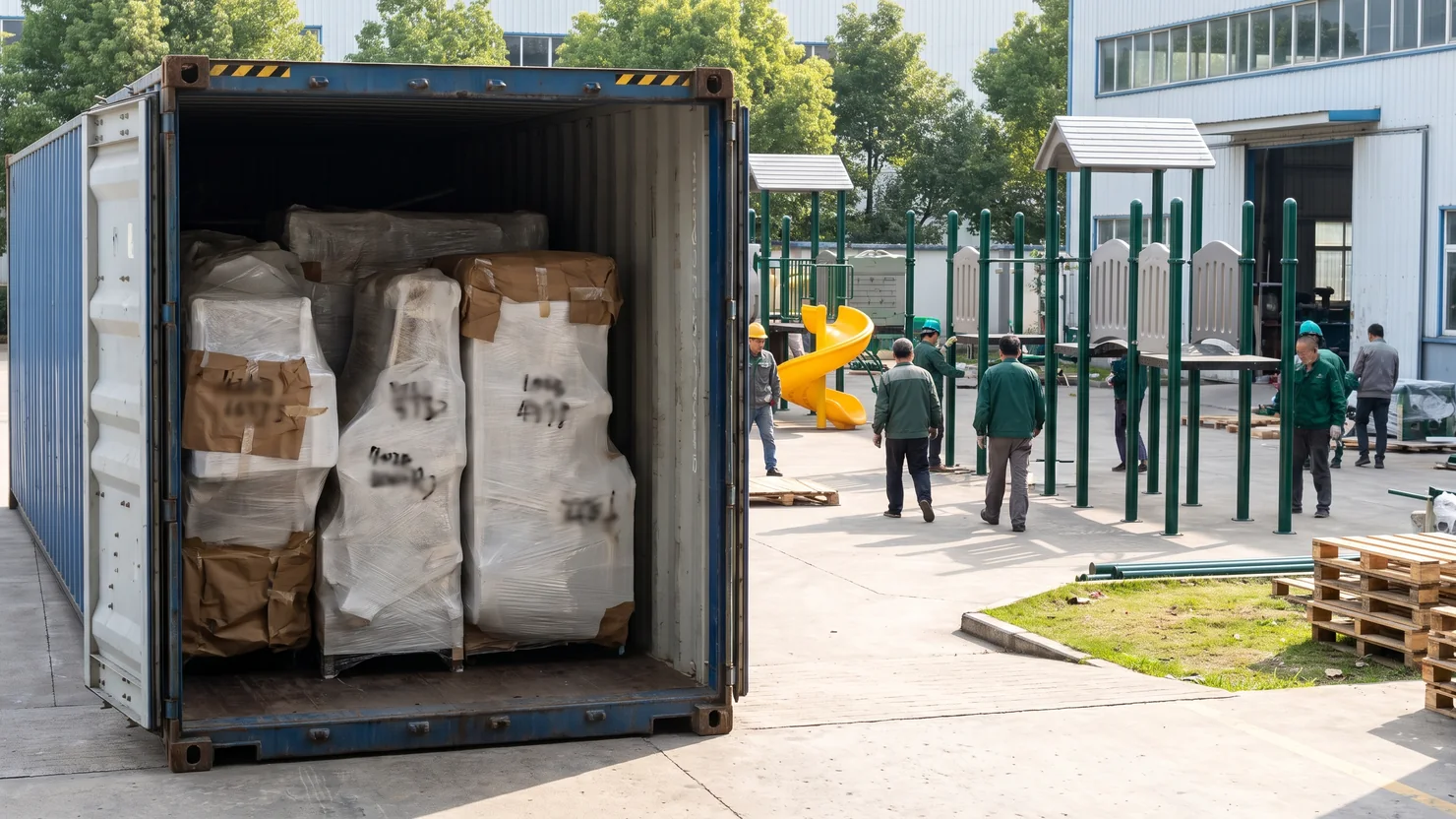 A loaded container photographed before sealing