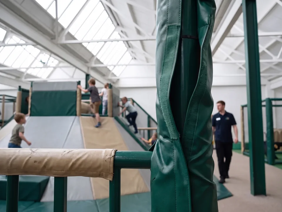 The same soft play pipe padding remade in a new evergreen color, same frame