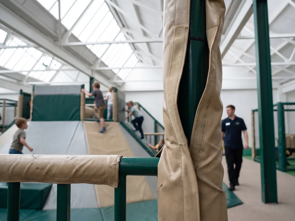Soft play pipe padding in the opening-day sand color