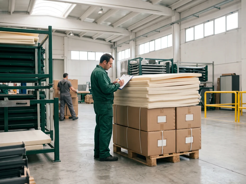 Padding packed in installation order with part labels facing out