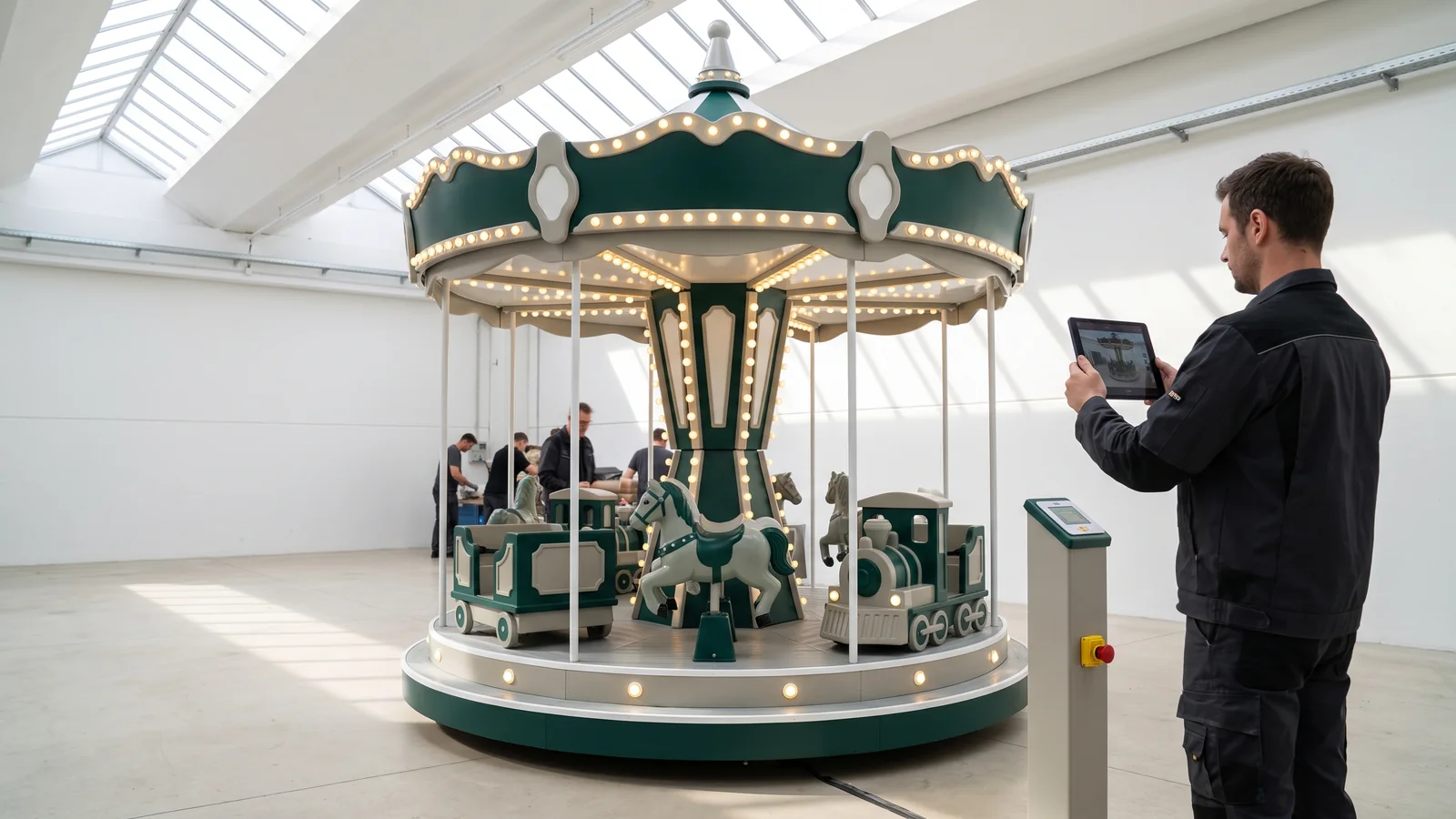 Carousel running its full cycle at the partner factory while our QC films it