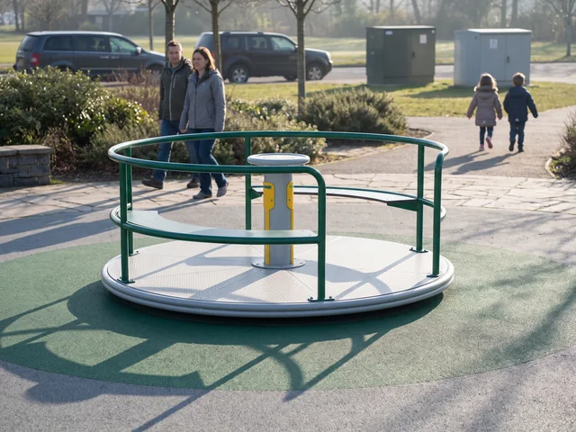 Merry-go-round on a commercial playground