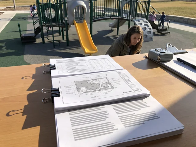 A stack of project documents: spec sheet, installation drawings and compliance statements
