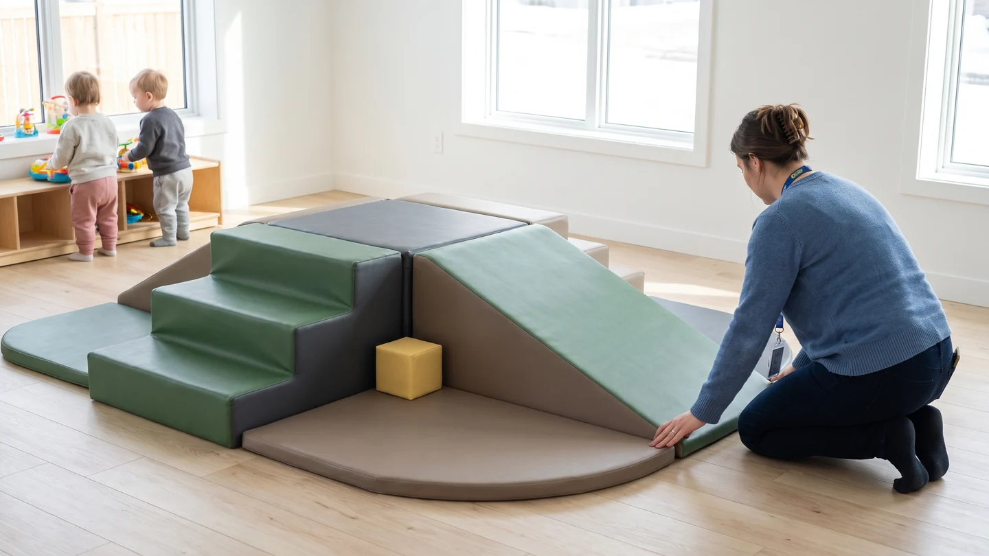 Session B: soft modules set up to climb and slide