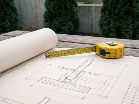 Footing detail drawing and a tape measure